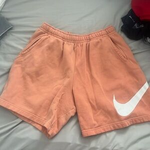 Nike orange sweat shorts size L